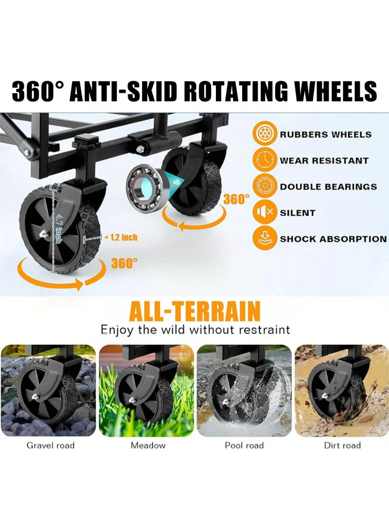 ميشيدا مؤسسة قابلة للانكماش بعبارات | عربة قابلة للانكماش مع مقبض مرن خفيفة الوزن ومحمولة، مثالية للتسوق بالبقالة، والرياضات، والبستنة، والخيم - Image 4